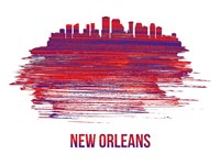 New Orleans Skyline Brush Stroke Red Fine Art Print