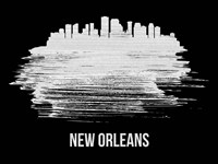 New Orleans Skyline Brush Stroke White Fine Art Print