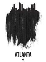 Atlanta Skyline Brush Stroke Black Fine Art Print