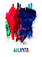Atlanta Skyline Brush Stroke Watercolor Fine Art Print