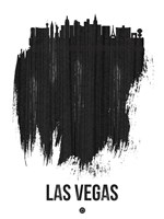 Las Vegas Skyline Brush Stroke Black Fine Art Print