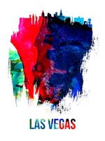 Las Vegas Skyline Brush Stroke Watercolor Fine Art Print