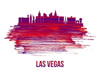 Las Vegas Skyline Brush Stroke Red Fine Art Print