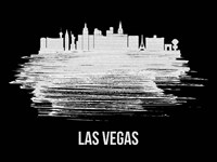 Las Vegas Skyline Brush Stroke White Fine Art Print