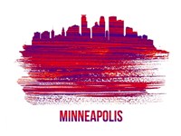 Minneapolis Skyline Brush Stroke Red Fine Art Print