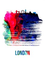 London Skyline Brush Stroke Watercolor Fine Art Print