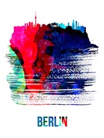 Berlin Skyline Brush Stroke Watercolor Fine Art Print