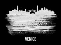 Venice Skyline Brush Stroke White Fine Art Print