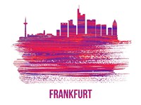 Frankfurt Skyline Brush Stroke Red Fine Art Print