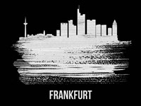 Frankfurt Skyline Brush Stroke White Fine Art Print