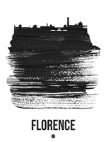 Florence Skyline Brush Stroke Black Fine Art Print