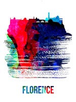 Florence Skyline Brush Stroke Watercolor Fine Art Print