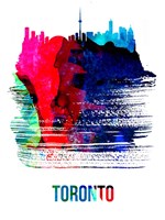Toronto Skyline Brush Stroke Watercolor Fine Art Print
