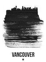 Vancouver Skyline Brush Stroke Black Fine Art Print