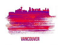 Vancouver Skyline Brush Stroke Red Fine Art Print