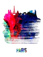 Paris Skyline Brush Stroke Watercolor Fine Art Print