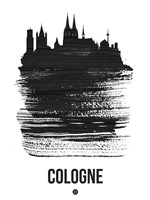Cologne Skyline Brush Stroke Black Fine Art Print