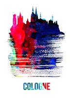 Cologne Skyline Brush Stroke Watercolor Fine Art Print