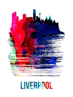 Liverpool Skyline Brush Stroke Watercolor Fine Art Print