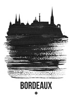 Bordeaux Skyline Brush Stroke Black Fine Art Print