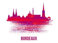 Bordeaux Skyline Brush Stroke Red Fine Art Print