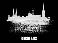 Bordeaux Skyline Brush Stroke White Fine Art Print