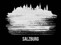 Salzburg Skyline Brush Stroke White Fine Art Print
