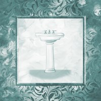 Calm Teal Vintage Sink Fine Art Print