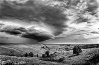 Thunder in the Badlands Monochrome Fine Art Print