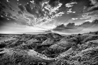 Clearing Storm in the Badlands Monochrome Fine Art Print