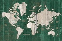 Old World Map Green Fine Art Print