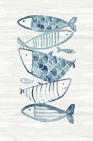 Driftwood Blue Fish II Framed Print