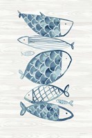 Driftwood Blue Fish I Framed Print