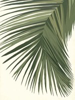 Retro Big Leaf II Reversed Green Framed Print