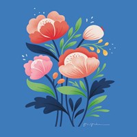 Flower Field II Bright Sq Fine Art Print