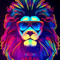 Sunglasses Lion Cool Fine Art Print
