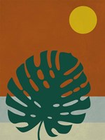 Tropical Leaf and Blue Moon Fine Art Print