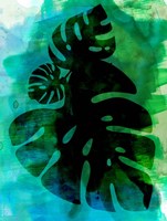 Tropical Monstera Leaves Watercolor Fine Art Print