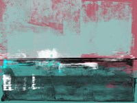 Abstract Turquoise and Indian Red Fine Art Print