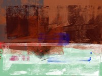 Brown Biege and Green Abstract Composition Fine Art Print