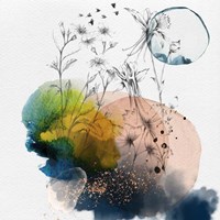 Abstract  Flower Watercolor Composition III Fine Art Print