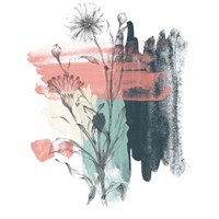 Abstract Flower Teal Watercolor Fine Art Print