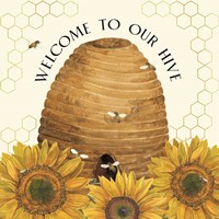 Honey Bees & Flowers Please III-Welcome Fine Art Print