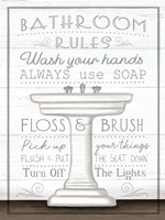 Bathroom Rules Framed Print