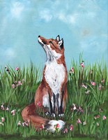 Fox in Flowers Fine Art Print