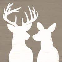 Buck and Doe Silhouette Fine Art Print