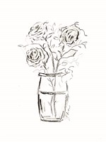 Roses Charcoal Sketch Fine Art Print