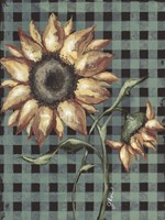 Sunflowers Plaid I Fine Art Print