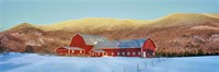 Barn in snow covered field, Vermont Fine Art Print