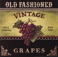 Vintage Grapes Framed Print